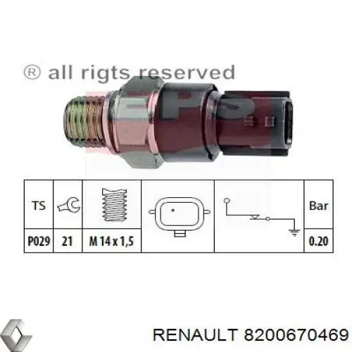 Датчик тиску масла 8200670469 Renault (RVI)