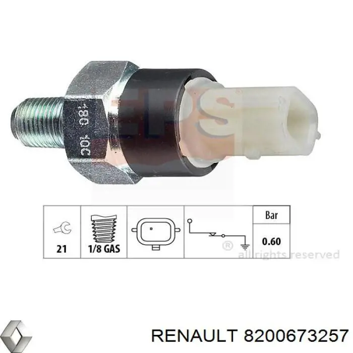Купити 8200673257 Renault (RVI) Датчик тиску масла