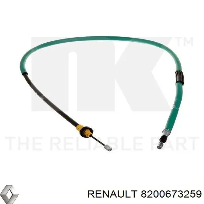 Трос стоянкового гальма задній правий Renault (RVI) 8200673259 ціна, від 12.24 USD