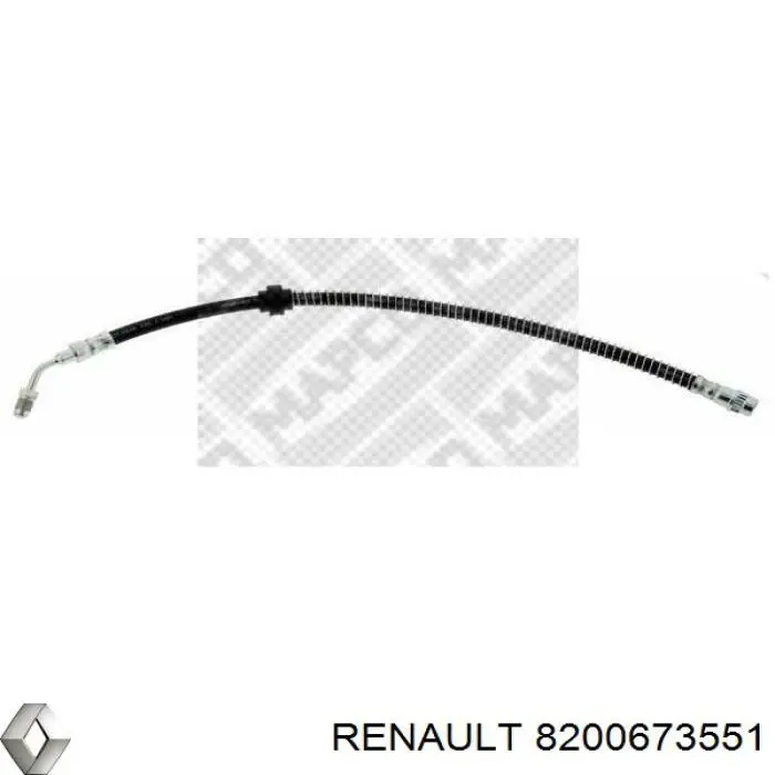 Шланг гальмівний передній Renault (RVI) 8200673551 ціна, від 12.85 USD