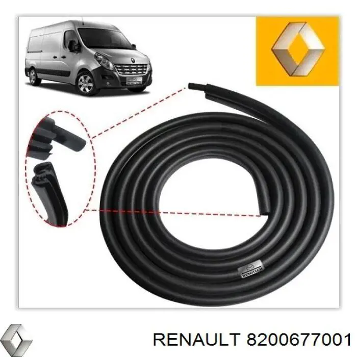 Ущільнювач двері передньої лівої і правої (на двері) 8200677001 Renault (RVI)