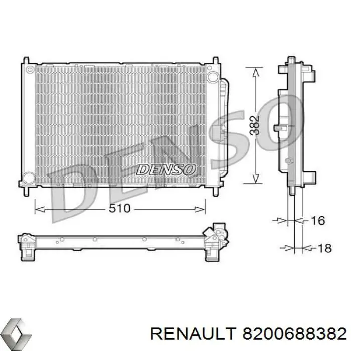 8200688382 Renault (RVI) Радіатор охолодження двигуна