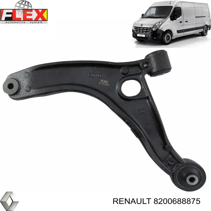 Важіль передньої підвіски нижній, правий 8200688875 Renault (RVI)