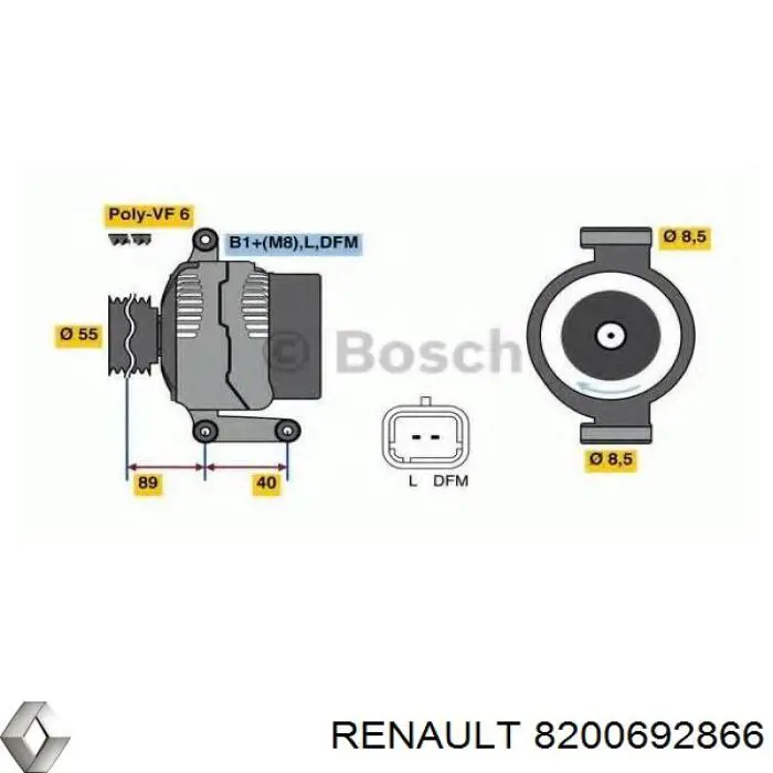 8200692866 Renault (RVI) генератор