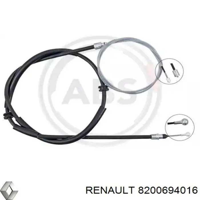 Трос ручного гальма задній, лівий 8200694016 Renault (RVI)