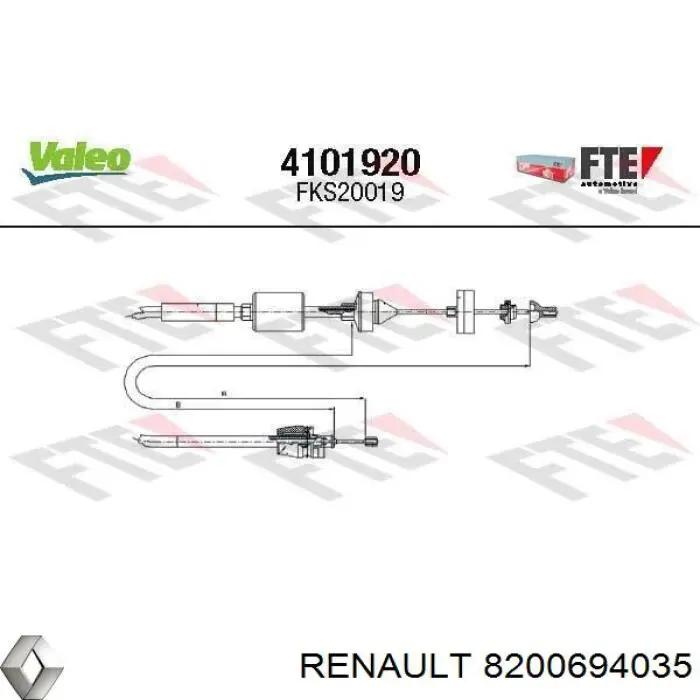 8200694035 Renault (RVI) трос зчеплення