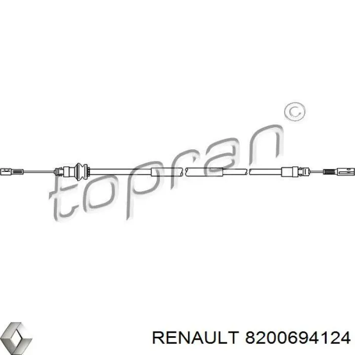 Купити 8200694124 Renault (RVI) Трос ручного гальма передній