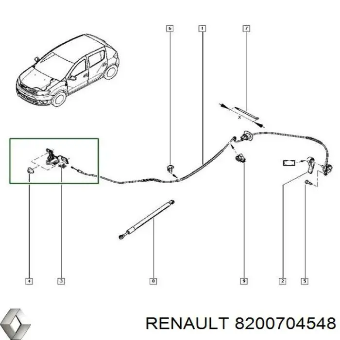 Петля заднтої двері, правої 8200338990 Renault (RVI)