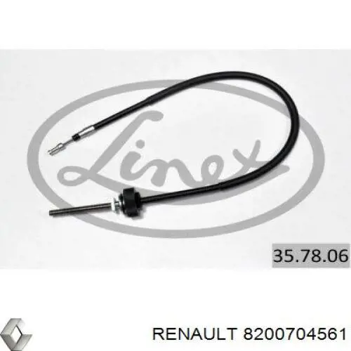 Трос ручного гальма задній, правий/лівий 8200704561 Renault (RVI)