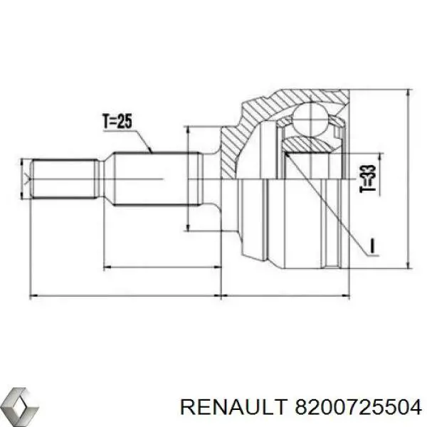 8200725504 Renault (RVI) піввісь (привід передня, права)