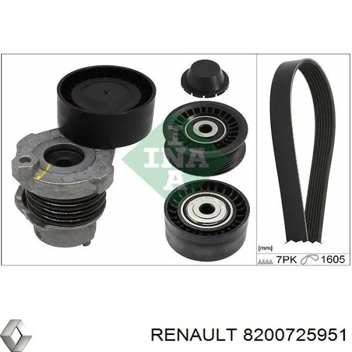 8200725951 Renault (RVI) ролик приводного ременя, паразитний
