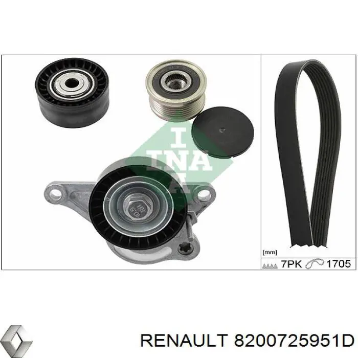 8200725951D Renault (RVI) Ролик приводного ременя, паразитний