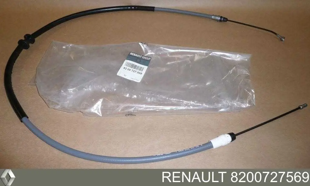 Трос ручного гальма задній, правий/лівий 8200727569 Renault (RVI)