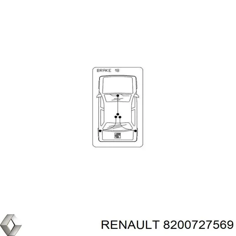 Трос ручного гальма задній, правий/лівий Renault (RVI) 8200727569 ціна, від 25.94 USD