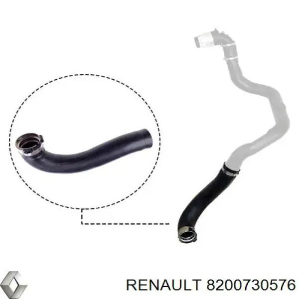 Шланг/патрубок інтеркулера, лівий 8200730576 Renault (RVI)