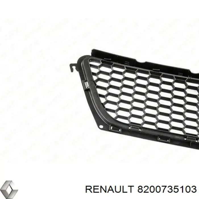 Решітка переднього бампера Renault (RVI) 8200735103 ціна, від 14.35 USD