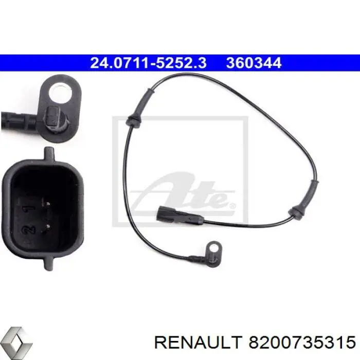 Купити 8200735315 Renault (RVI) Датчик АБС (ABS) задній