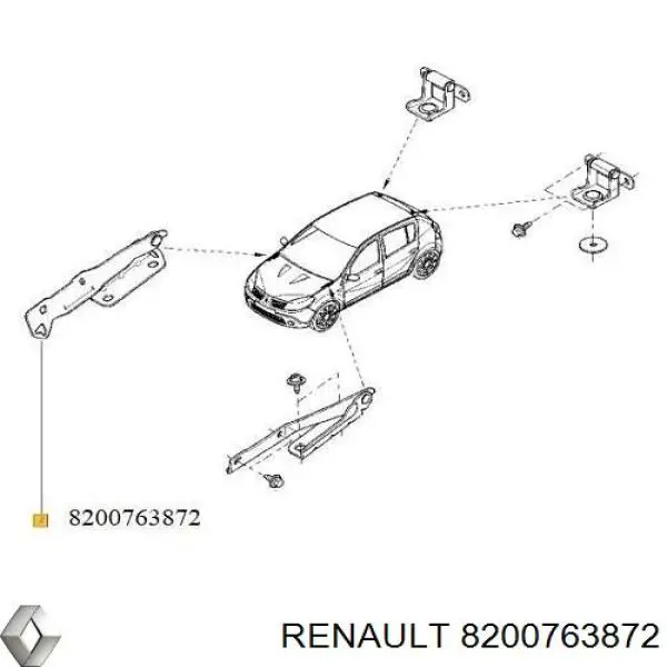 Завіса капота права Renault (RVI) 8200763872 ціна, від 16.18 USD