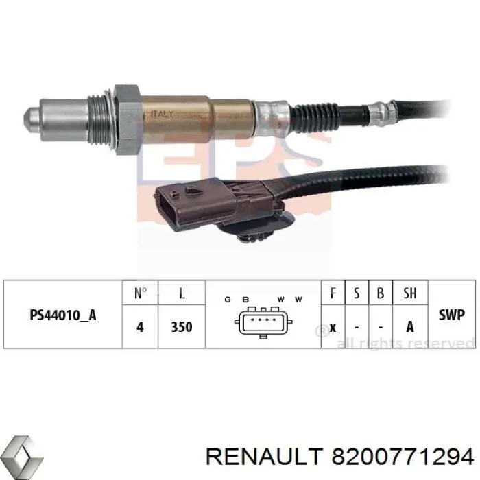 Лямбдазонд, датчик кисню до каталізатора Renault (RVI) 8200771294 ціна, від 47.57 USD