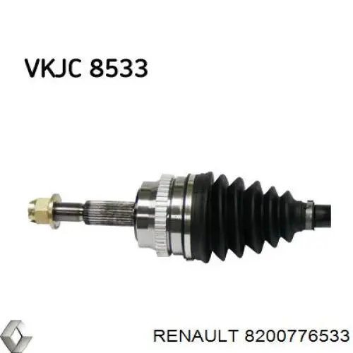 Привід передній лівий Renault (RVI) 8200776533 ціна, від 94.47 USD