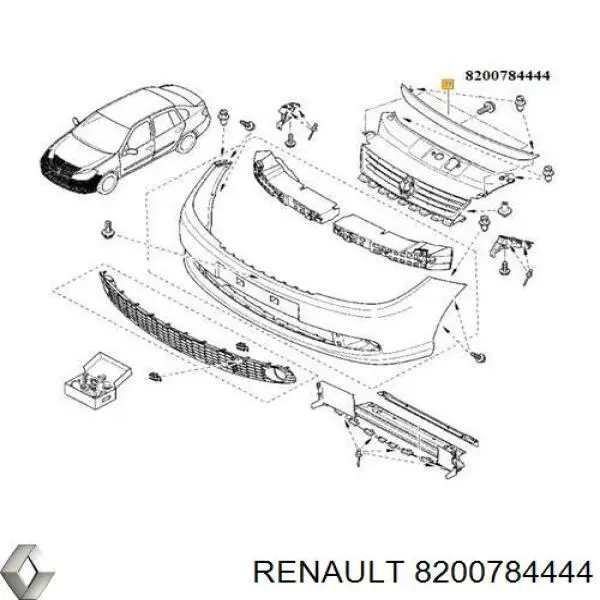 8200784444 Renault (RVI) молдинг капота