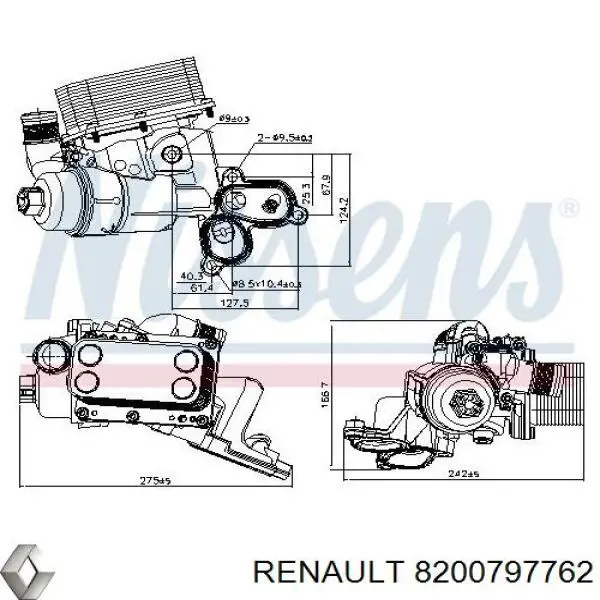 Корпус масляного фільтра Renault (RVI) 8200797762 ціна, від 34.21 USD