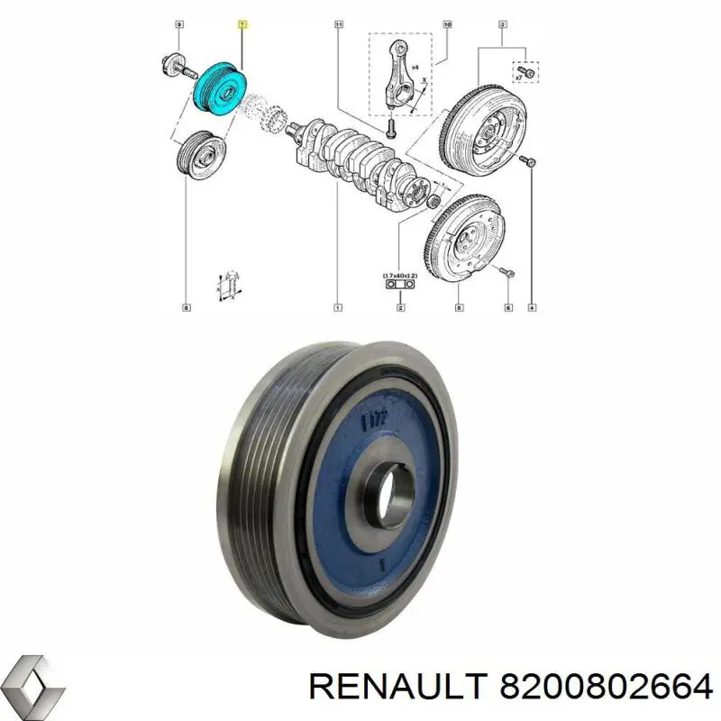 8200802664 Renault (RVI) шків колінвала