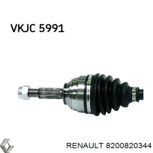 Піввісь передня, права Renault (RVI) 8200820344 ціна, від 104.03 USD
