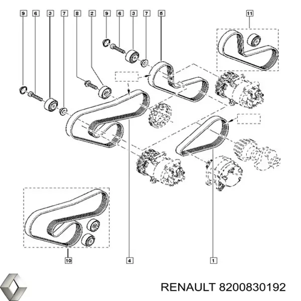 Ремінь генератора 8200830192 Renault (RVI)