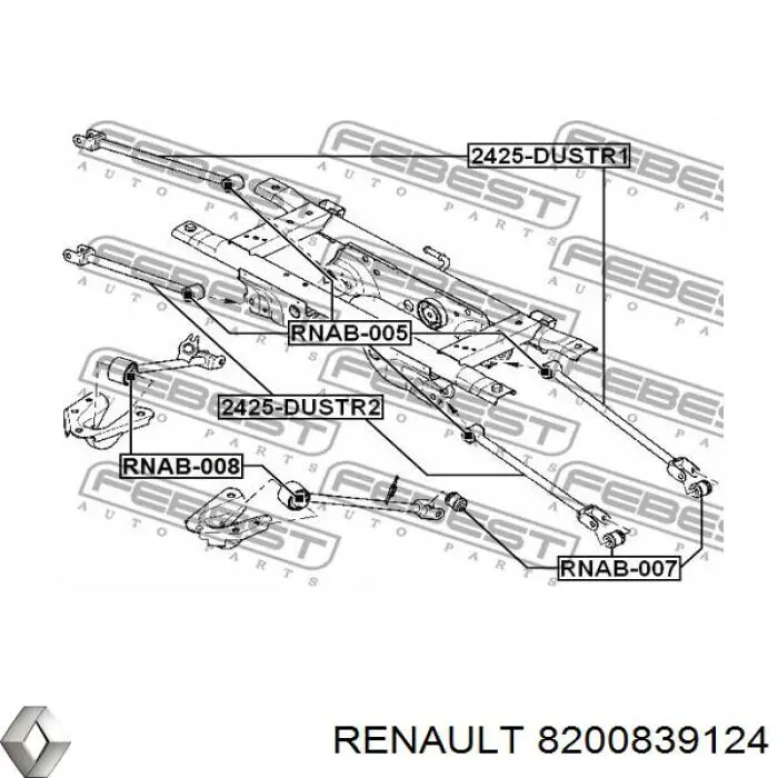 8200839124 Renault (RVI) тяга поперечна задньої підвіски