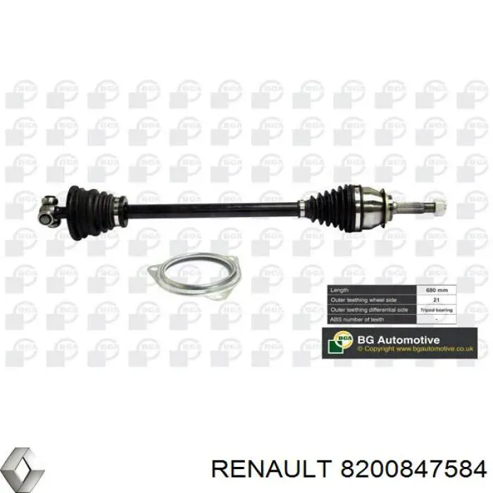 Привід передній лівий Renault (RVI) 8200847584 ціна, від 42.28 USD