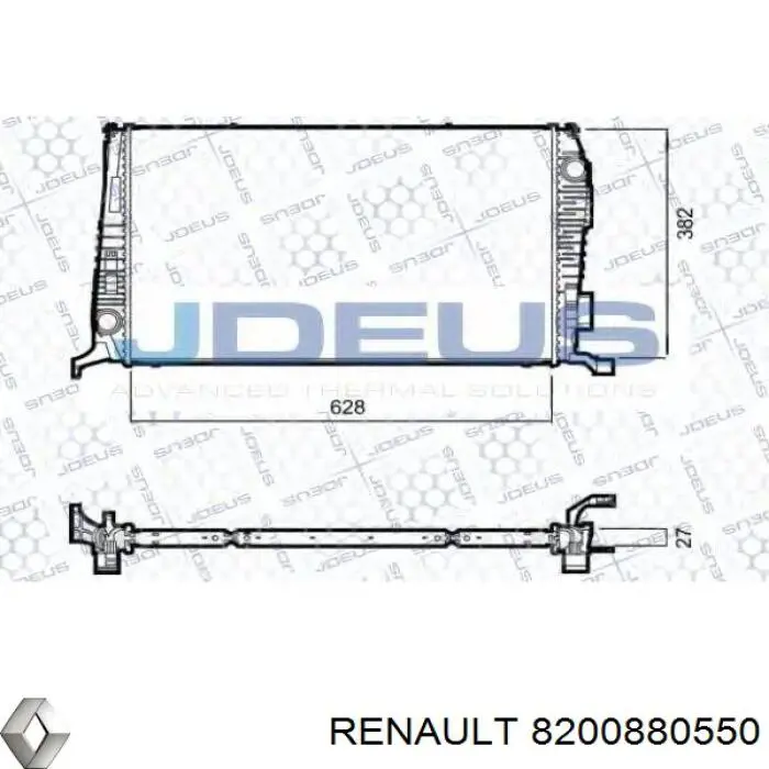 Радіатор основний Renault (RVI) 8200880550 ціна, від 85.13 USD