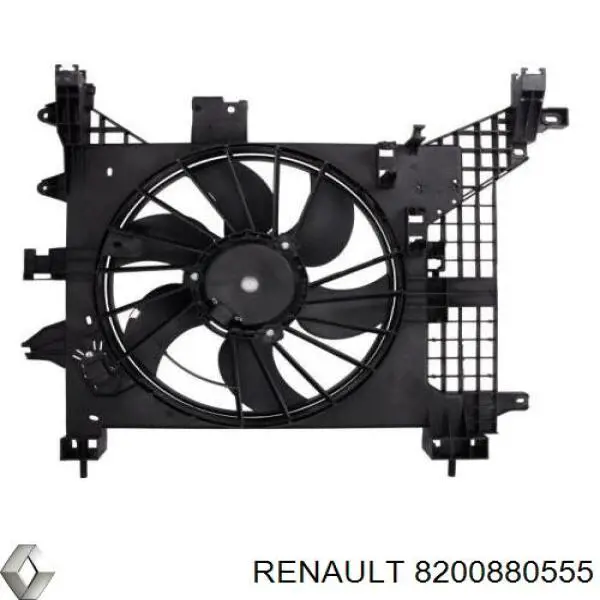 8200880555 Renault (RVI) дифузор радіатора охолодження, в зборі з двигуном і крильчаткою