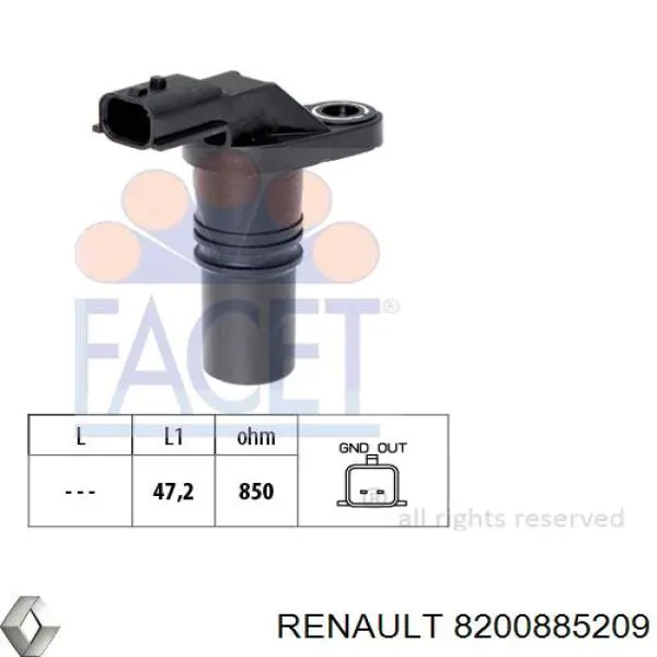 Датчик колінвала 8200885209 Renault (RVI)