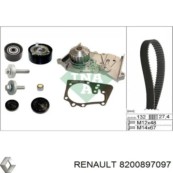 Зубчастий ремінь Renault (RVI) 8200897097 ціна, від 29.34 USD