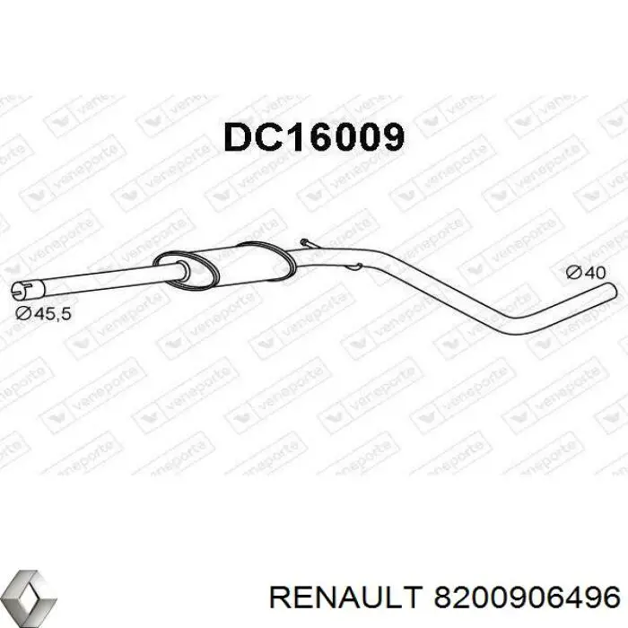 Глушник Renault (RVI) 8200906496 ціна, від 35.44 USD