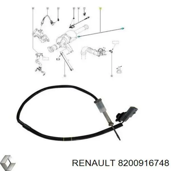 Купити 8200916748 Renault (RVI) Датчик температури відпрацьованих газів (ВГ), в каталізаторі