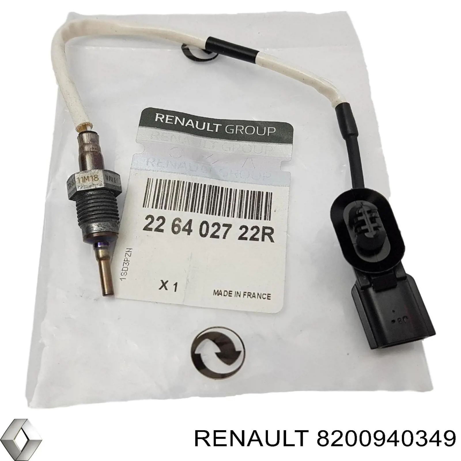 8200940349 Renault (RVI) Датчик температури відпрацьованих газів (ВГ), після фільтр сажі