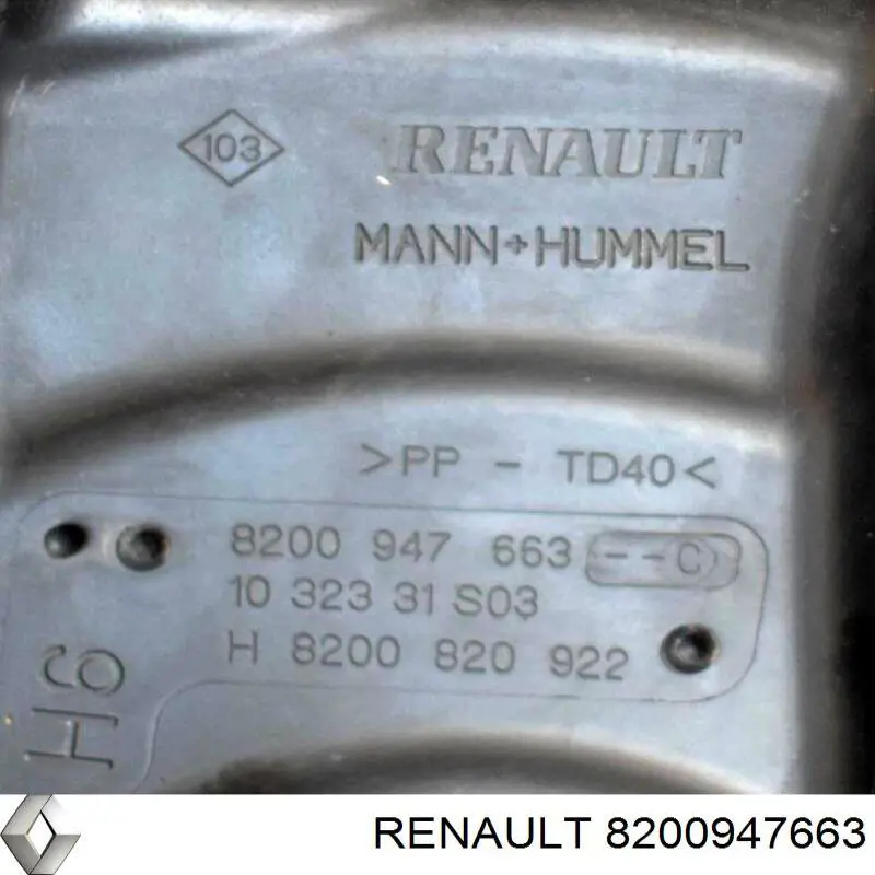 Корпус фільтра 165006500R Renault (RVI)