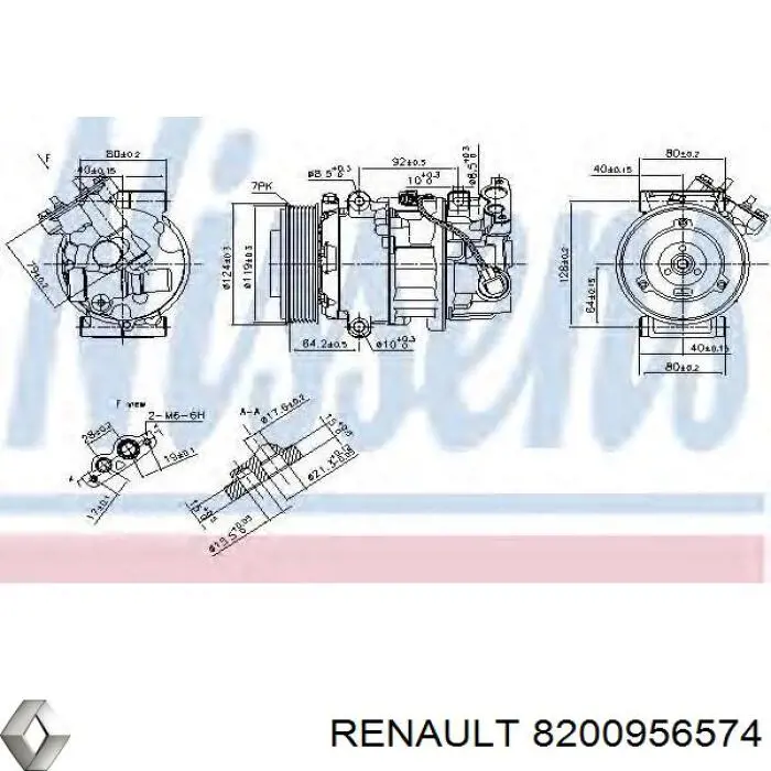 Компресор кондиціонера 8200956574 Renault (RVI)
