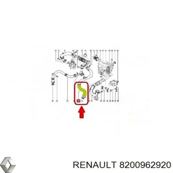 Купити 8200962920 Renault (RVI) Шланг/патрубок интеркуллера
