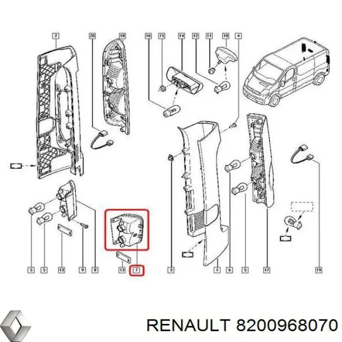 8200968070 Renault (RVI) фара протитуманна задня, ліва