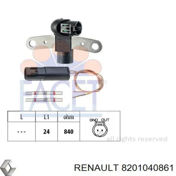 8201040861 Renault (RVI) датчик положення (оборотів коленвалу)