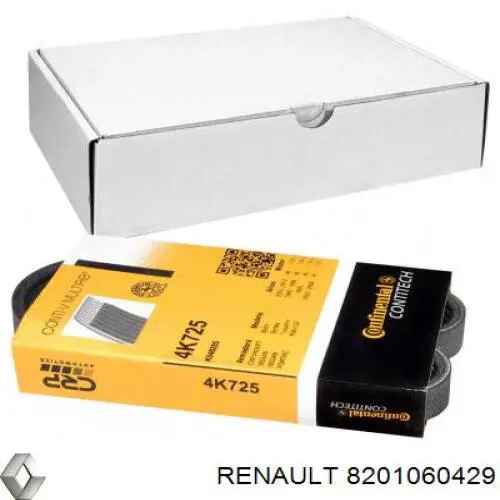 Клиновий ремінь Renault (RVI) 8201060429 ціна, від 5.95 USD