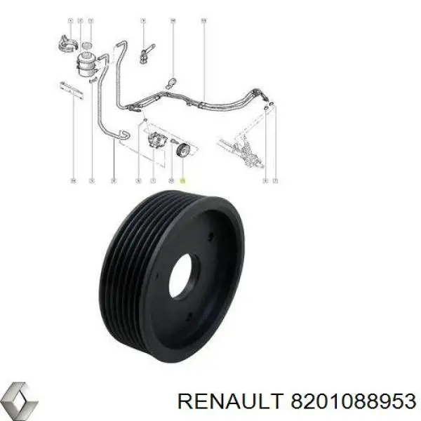 Шків насосу гідропідсилювача керма (ГПК) 8201088953 Renault (RVI)