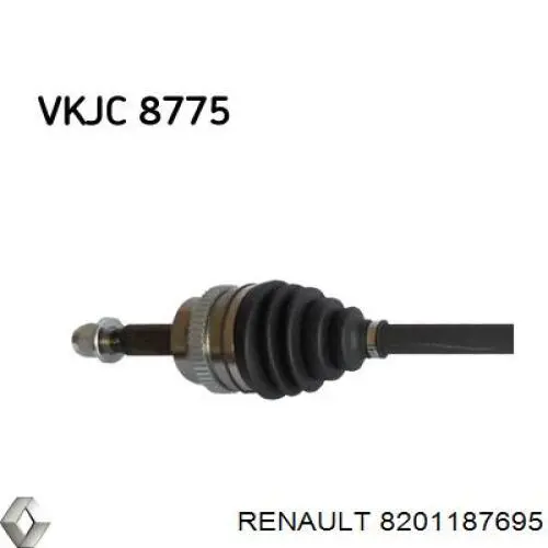 Піввісь передня, права Renault (RVI) 8201187695 ціна, від 131.50 USD