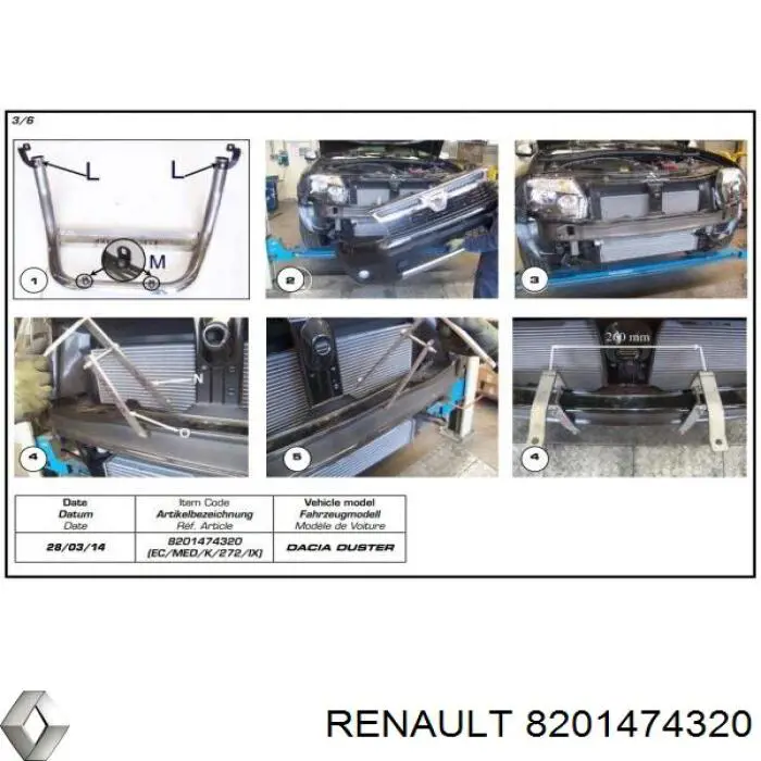 8201474320 Renault (RVI) Захист передній "кенгурятник"