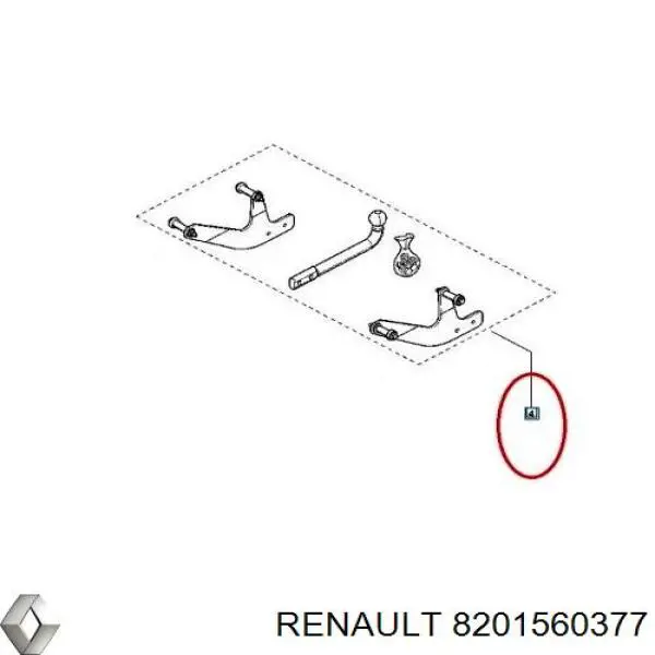 Фаркоп, куля причіпного пристрою Renault LOGAN 2 1105 (Рено Логан)