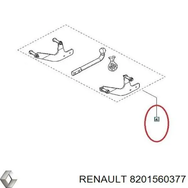 Купити 8201661006 Renault (RVI) Фаркоп, куля причіпного пристрою