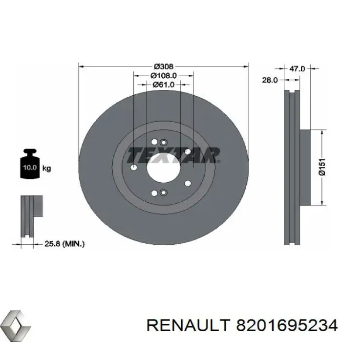 Купити 8201695234 Renault (RVI) Ротор гальмівний